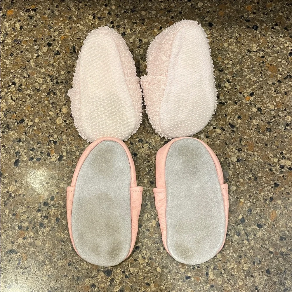 Set of 2 Pink Cardozo Baby Booties Slippers Shores & Soft Leather Size 6-12 Mo